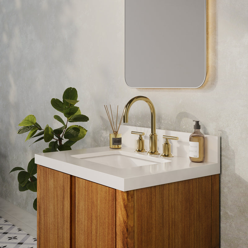 Water Creation SE30QZ - Sequoia 30 In. Single Sink Pre-Assembled Mid-Century Style Bathroom Vanity With 2" Whitebrook Engineered Marble Top