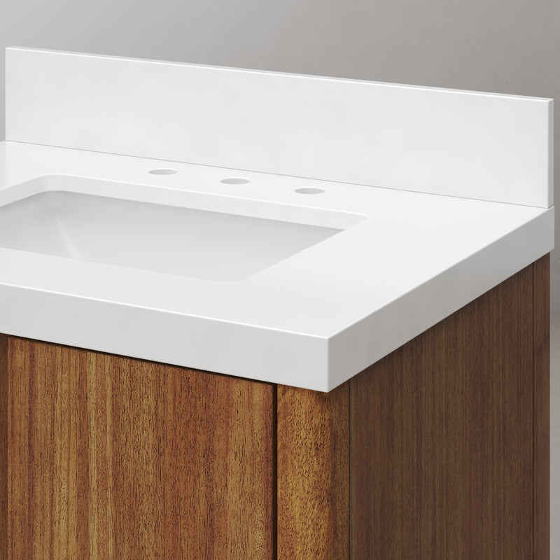 Water Creation SE30QZ - Sequoia 30 In. Single Sink Pre-Assembled Mid-Century Style Bathroom Vanity With 2" Whitebrook Engineered Marble Top