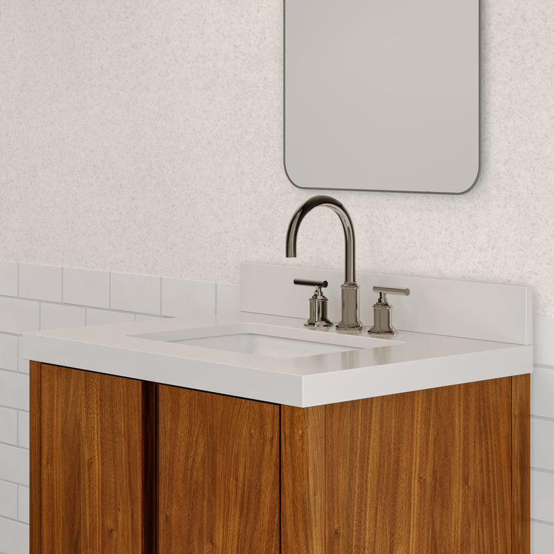 Water Creation SE30QZ - Sequoia 30 In. Single Sink Pre-Assembled Mid-Century Style Bathroom Vanity With 2" Whitebrook Engineered Marble Top