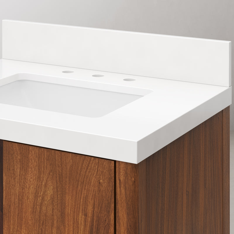 Water Creation SE30QZ - Sequoia 30 In. Single Sink Pre-Assembled Mid-Century Style Bathroom Vanity With 2" Whitebrook Engineered Marble Top