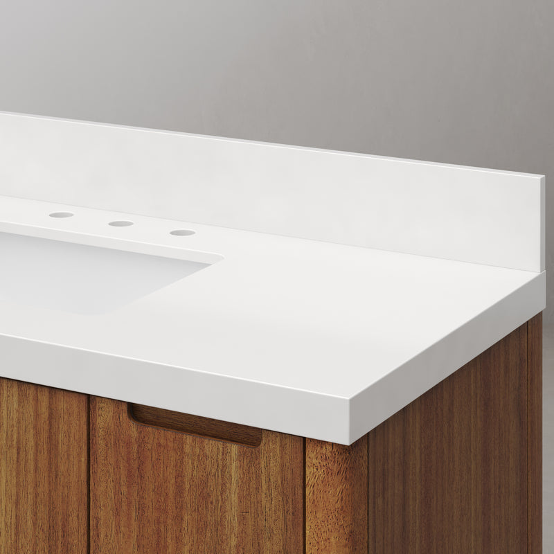 Water Creation SE48QZ - Sequoia 48 In. Single Sink Pre-Assembled Mid-Century Style Bathroom Vanity With 2" Whitebrook Engineered Marble Top