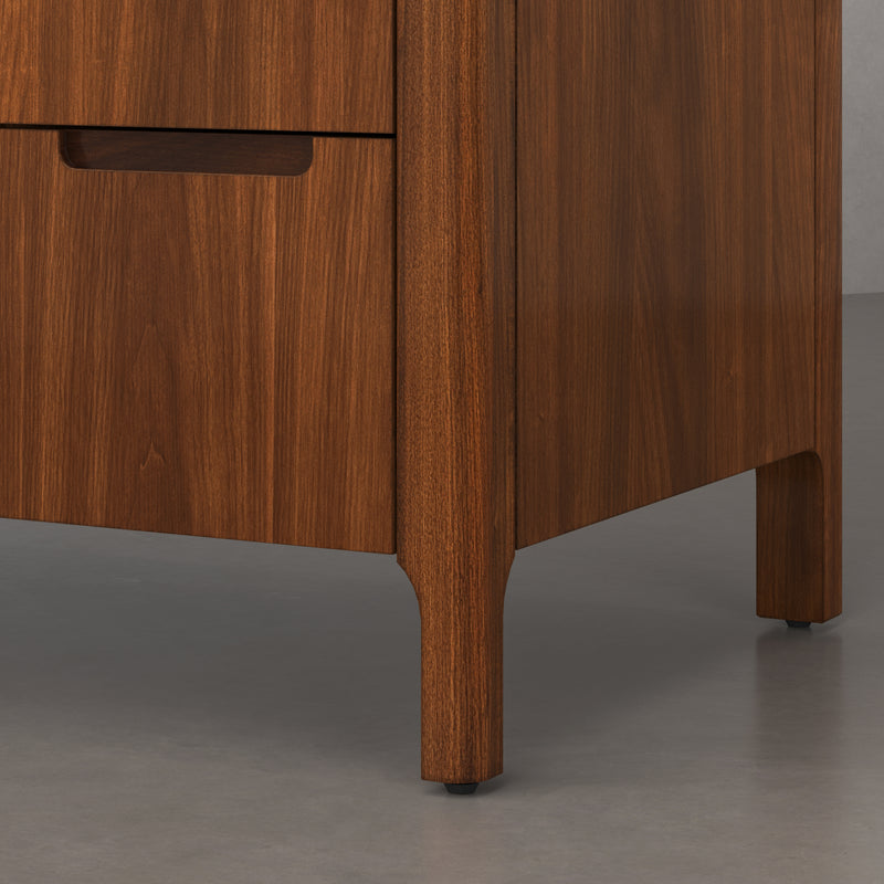 Water Creation SE48QZ - Sequoia 48 In. Single Sink Pre-Assembled Mid-Century Style Bathroom Vanity With 2" Whitebrook Engineered Marble Top