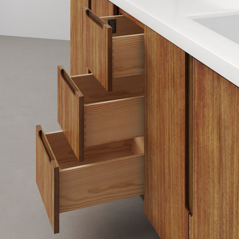 Water Creation SE72QZ - Sequoia 72 In. Double Sink Pre-Assembled Mid-Century Style Bathroom Vanity With 2" Whitebrook Engineered Marble Top
