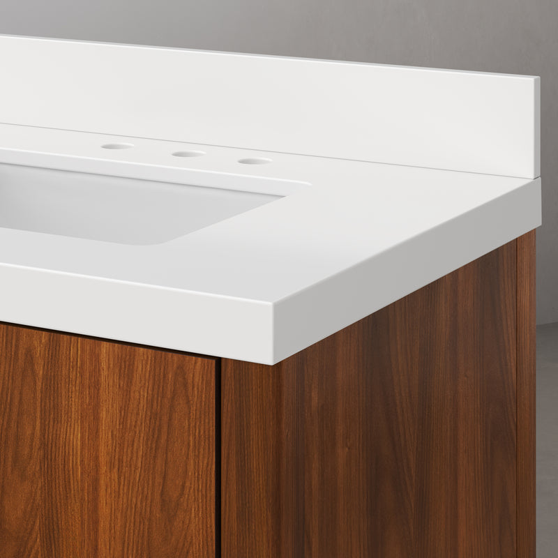 Water Creation SE72QZ - Sequoia 72 In. Double Sink Pre-Assembled Mid-Century Style Bathroom Vanity With 2" Whitebrook Engineered Marble Top