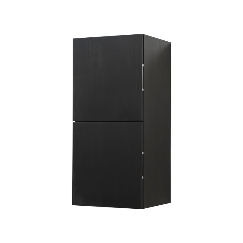 Kube Bath SLBS28-BK Bliss 12" Wall Mount Linen Side Cabinet with Two Doors in Black Wood