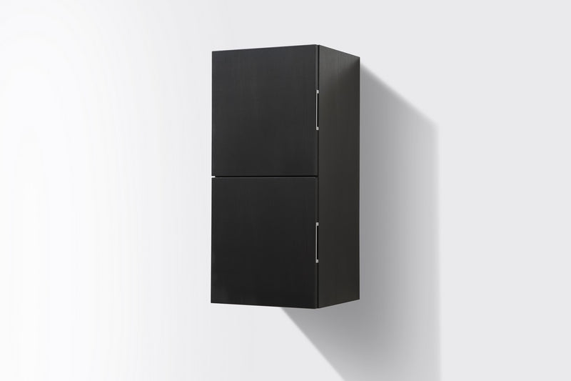 Kube Bath SLBS28-BK Bliss 12" Wall Mount Linen Side Cabinet with Two Doors in Black Wood - view 3