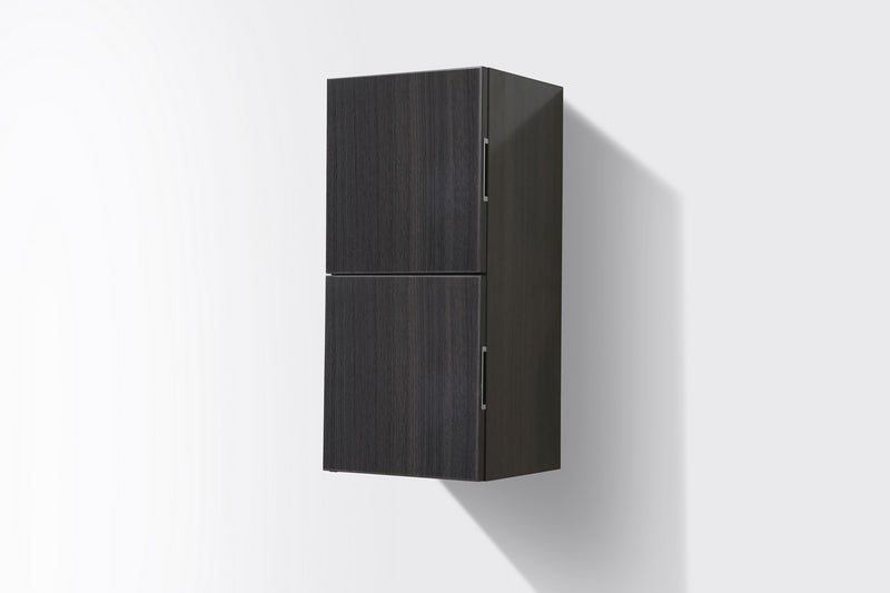 Kube Bath SLBS28-HGGO Bliss 12" Wall Mount Linen Side Cabinet with Two Doors in High Gloss Gray Oak - view 3