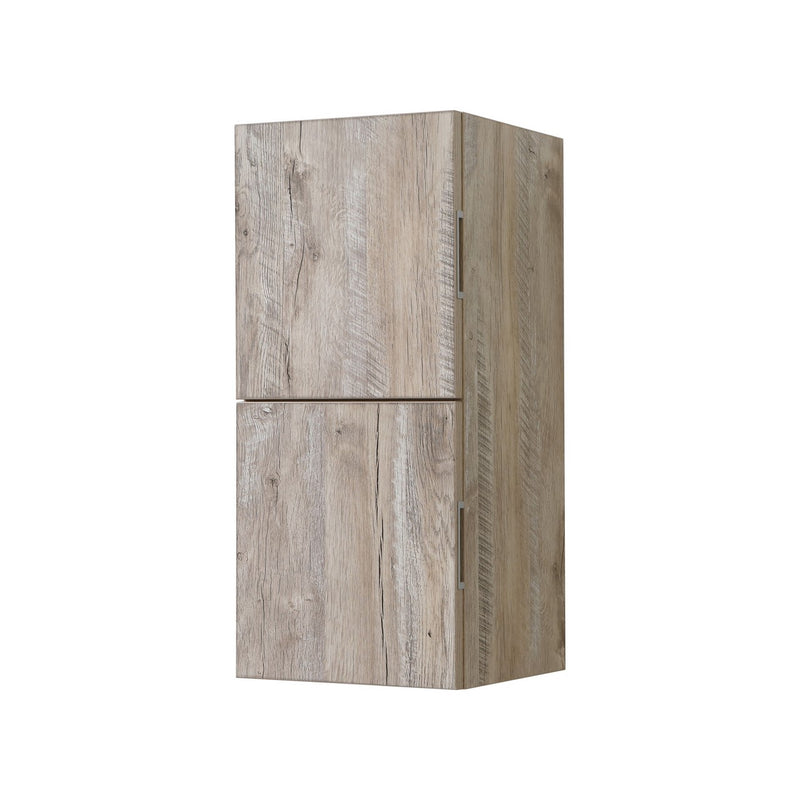Kube Bath SLBS28-NW Bliss 12" Wall Mount Linen Side Cabinet with Two Doors in Nature Wood