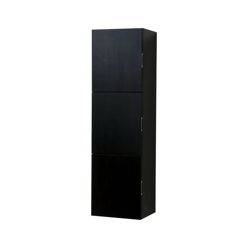 Kube Bath SLBS59-BK Bliss 18" Wall Mount Linen Side Cabinet with Three Doors in Black Wood