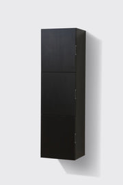 Kube Bath SLBS59-BK Bliss 18" Wall Mount Linen Side Cabinet with Three Doors in Black Wood - view 3