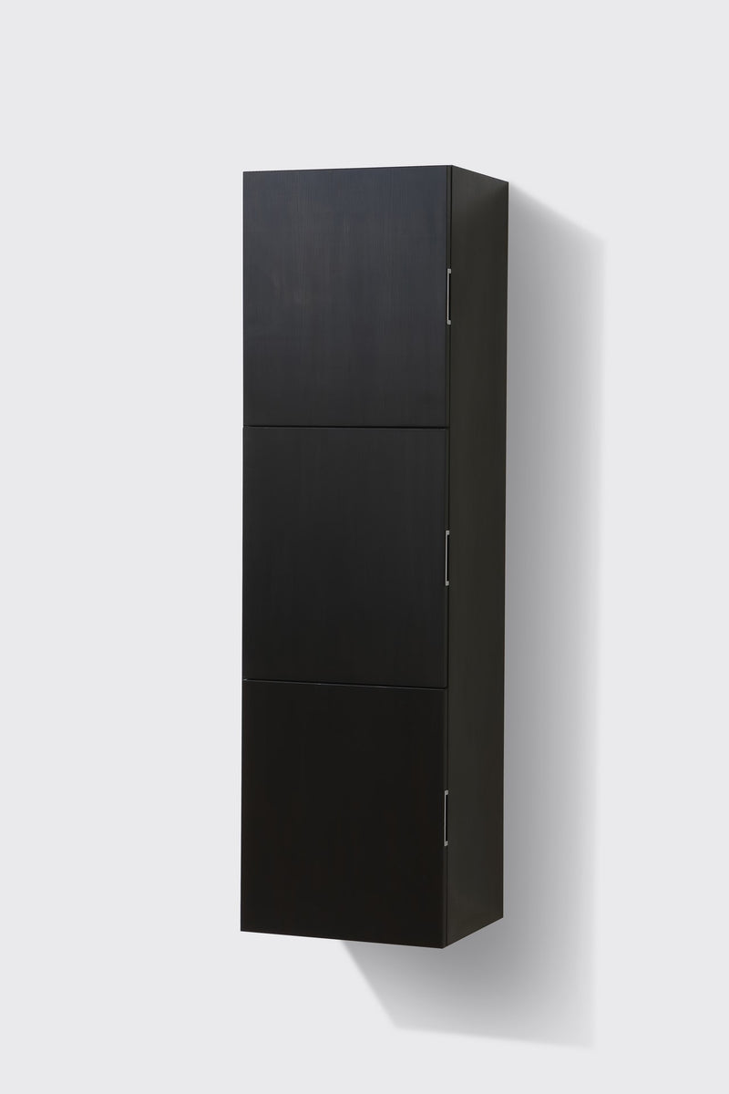 Kube Bath SLBS59-BK Bliss 18" Wall Mount Linen Side Cabinet with Three Doors in Black Wood - view 3