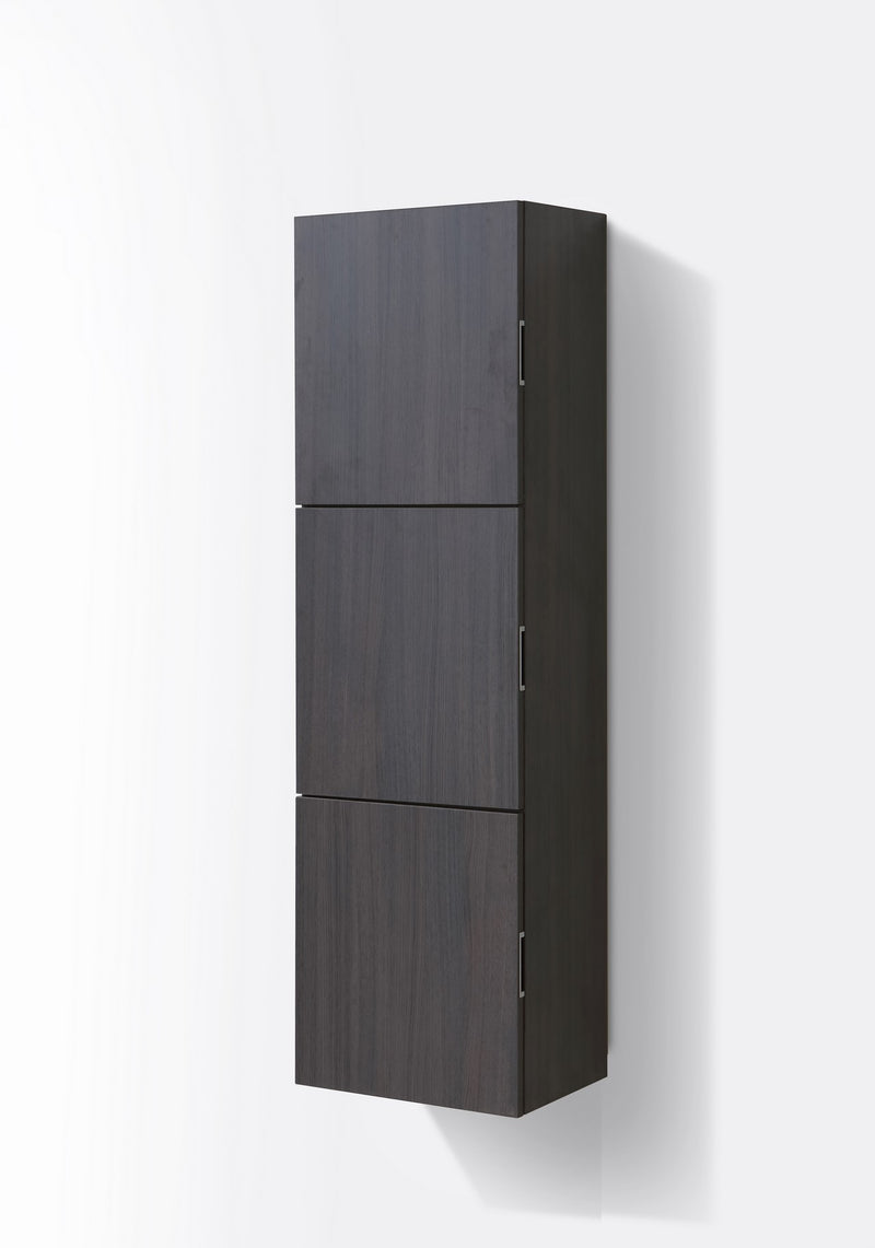 Kube Bath SLBS59-HGGO Bliss 18" Wall Mount Linen Side Cabinet with Three Doors in High Gloss Gray Oak - view 3