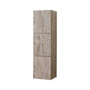Kube Bath SLBS59-NW Bliss 18" Wall Mount Linen Side Cabinet with Three Doors in Nature Wood