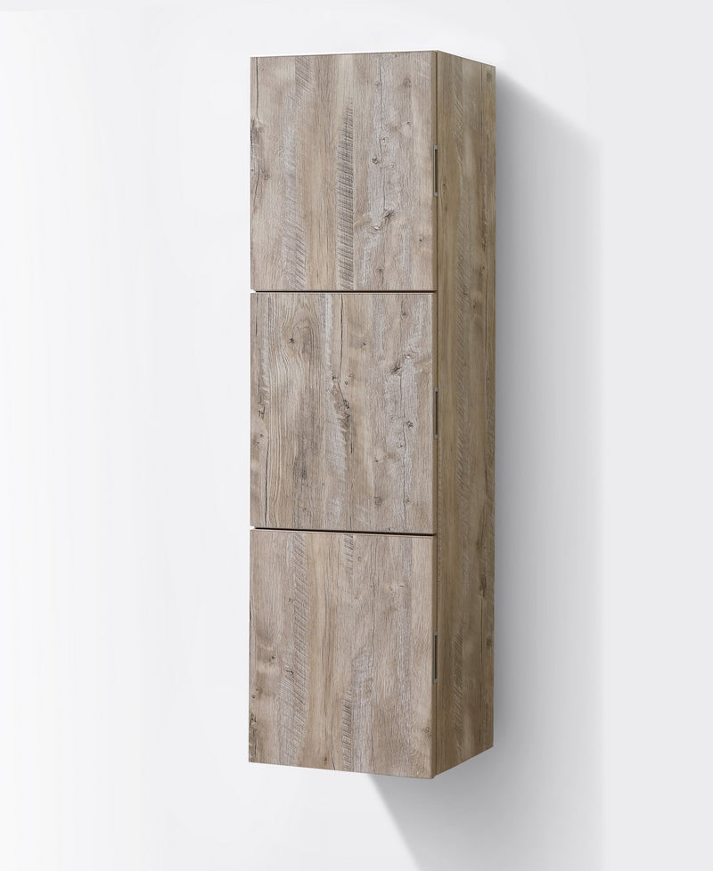 Kube Bath SLBS59-NW Bliss 18" Wall Mount Linen Side Cabinet with Three Doors in Nature Wood - view 3
