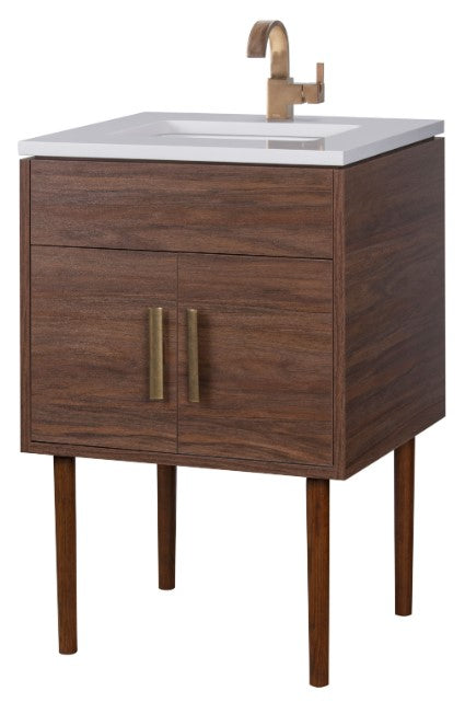 Cutler MID-CNT-24 Garland 24" Single Sink Free Standing Quartz Top Bathroom Vanity