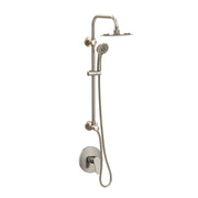 PULSE ShowerSpas 1088-BN-1.8GPM-RIV SeaBreeze II 8-in Rain Showerhead Shower System with Multi-function Handshower, Adjustable Slide Bar and Mixing Valve in Brushed Nickel, 1.8 GPM