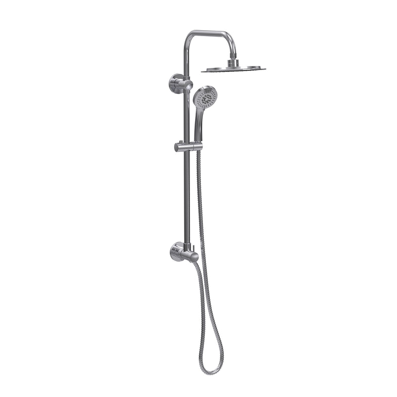 PULSE ShowerSpas 1088-CH-1.8GPM SeaBreeze II 8-in Rain Showerhead Shower System with Multi-function Handshower and Adjustable Slide Bar in Chrome, 1.8 GPM