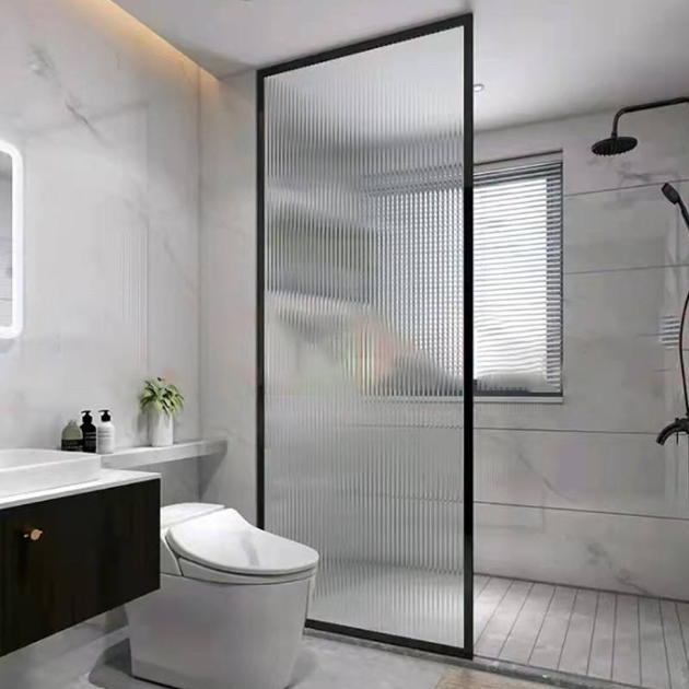 Shower Screen Fluted Glass Aluminum Frame Shower Cabin Hot Selling Good Design Shower Door