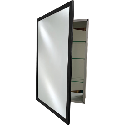 Afina SD2430SL Slim Line 24" W x 30" H 1" Stainless Steel Framed Single Door Medicine Cabinet - view 2