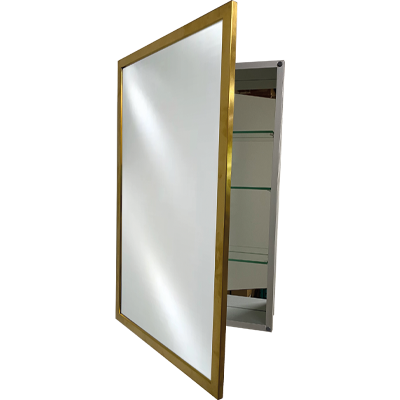 Afina SD2430SL Slim Line 24" W x 30" H 1" Stainless Steel Framed Single Door Medicine Cabinet