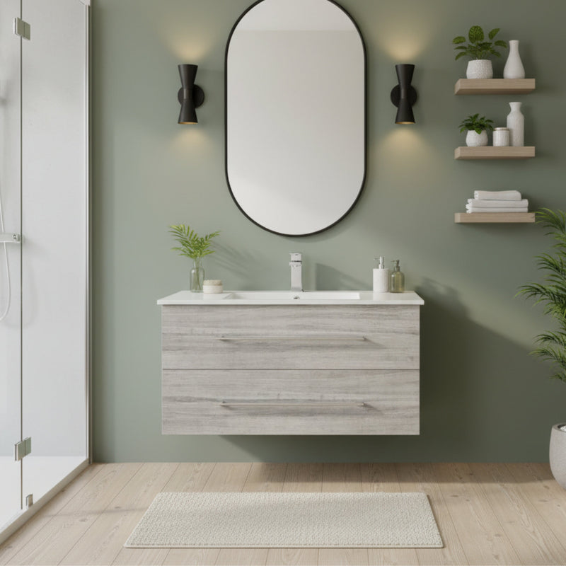 Cutler FV SOHO36 Kato 36" Single Sink Wall Mounted Cultured Marble Top Bathroom Vanity - Soho