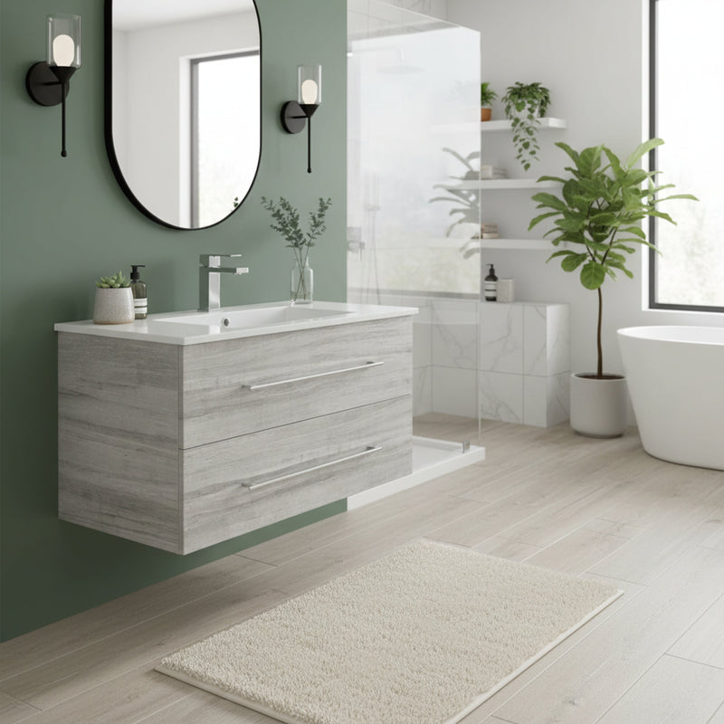 Cutler FV SOHO36 Kato 36" Single Sink Wall Mounted Cultured Marble Top Bathroom Vanity - Soho