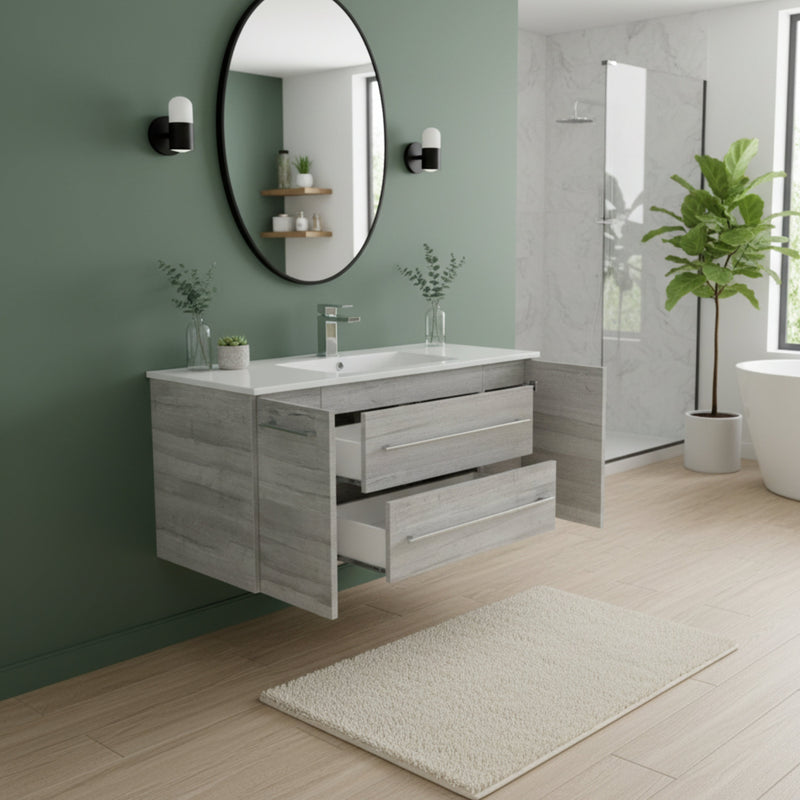 Cutler FV SOHO48 Kato 48" Single Sink Wall Mounted Cultured Marble Top Bathroom Vanity - Soho