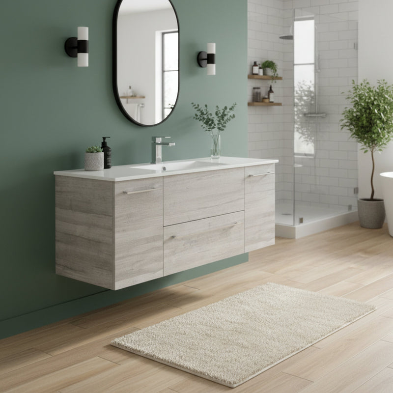 Cutler FV SOHO48 Kato 48" Single Sink Wall Mounted Cultured Marble Top Bathroom Vanity - Soho