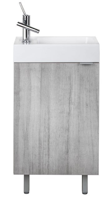 Cutler STUSHWHT18 Studio 18" Single Sink Free Standing Cultured Marble Top Bathroom Vanity - Soho