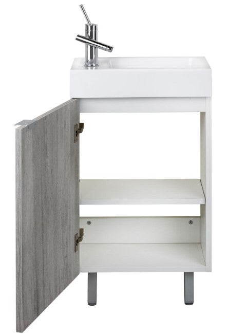 Cutler STUSHWHT18 Studio 18" Single Sink Free Standing Cultured Marble Top Bathroom Vanity - Soho