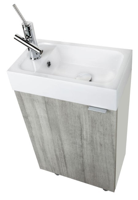 Cutler STUSHWHT18 Studio 18" Single Sink Free Standing Cultured Marble Top Bathroom Vanity - Soho