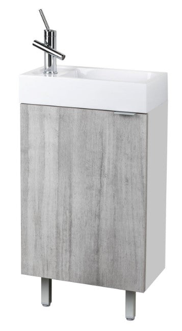 Cutler STUSHWHT18 Studio 18" Single Sink Free Standing Cultured Marble Top Bathroom Vanity - Soho