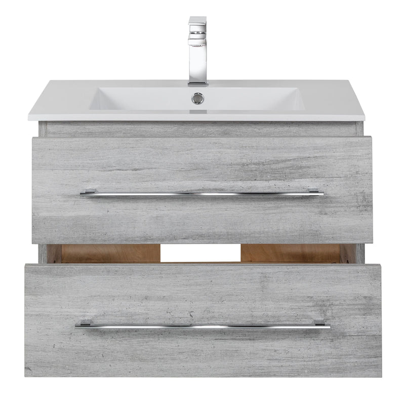 Cutler FV SOHO30 Kato 30" Single Sink Wall Mounted Cultured Marble Top Bathroom Vanity - Soho
