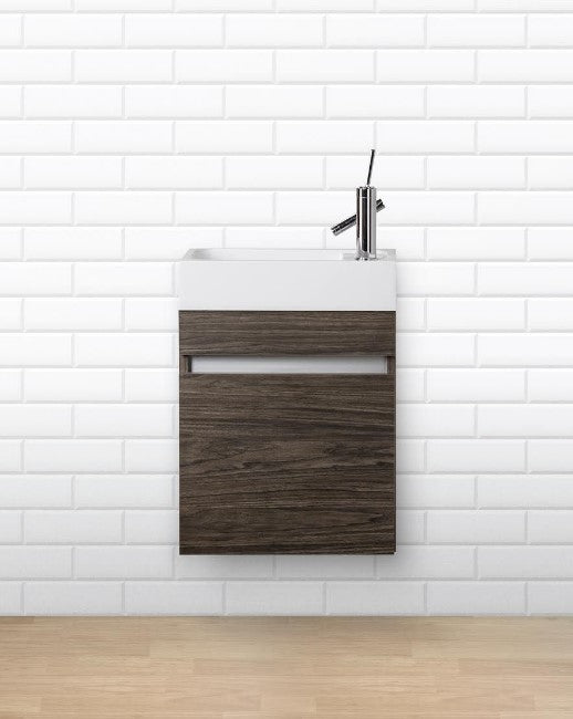 Cutler FVPICCTETE18 Piccolo 18" Space Saver Wall Mount Bathroom Vanity - Tete a Tete