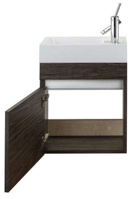 Cutler FVPICCTETE18 Piccolo 18" Space Saver Wall Mount Bathroom Vanity - Tete a Tete