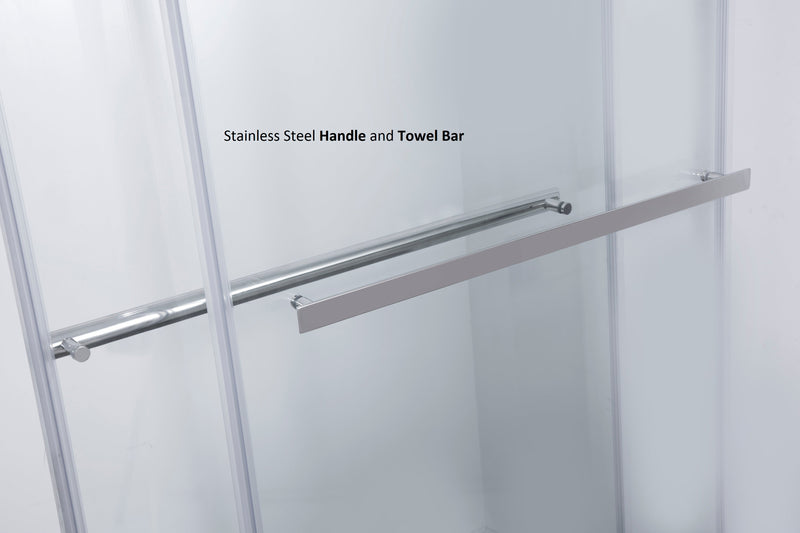 Vinnova 301048-BP-MB Spezia Double Sliding Frameless Shower Door