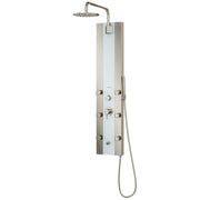 PULSE ShowerSpas 1039W-BN-1.8GPM Tropicana 10-in Rain Showerhead ShowerSpa with Pivoting Shower Arm, 6-Body Jets and Handshower in Seafoam Glass and Brushed Nickel, 1.8 GPM
