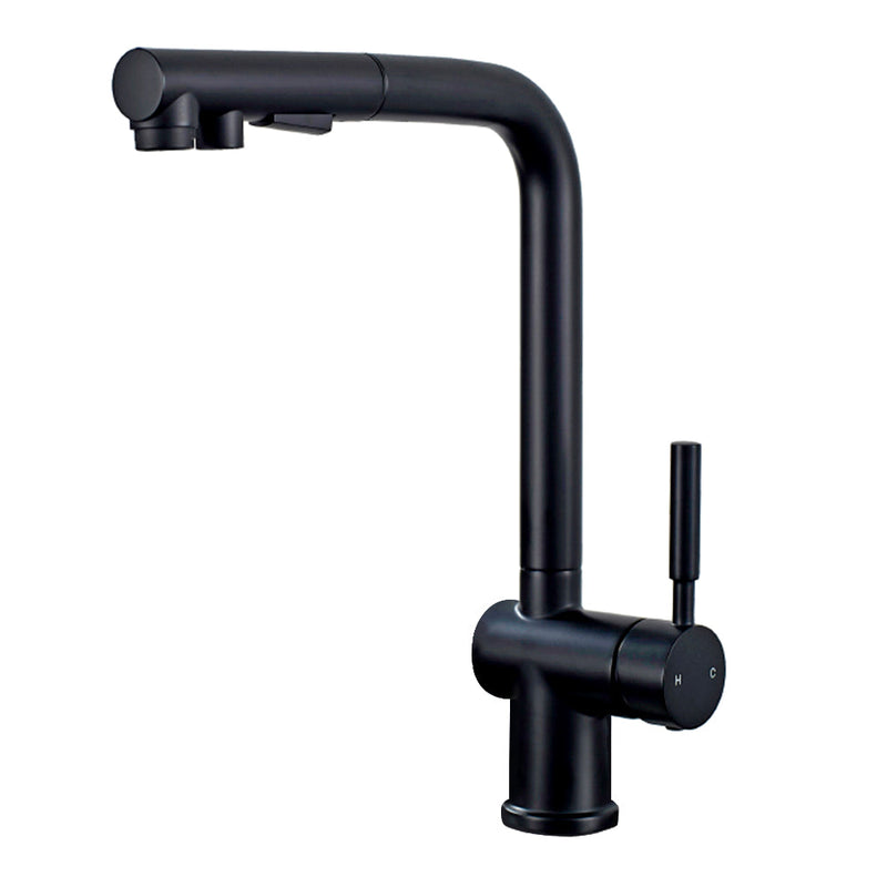 Vinnova VL-LJ3370B ALPHAUCET Single Handle Pull-Out Sprayer Kitchen Faucet in Matte Black