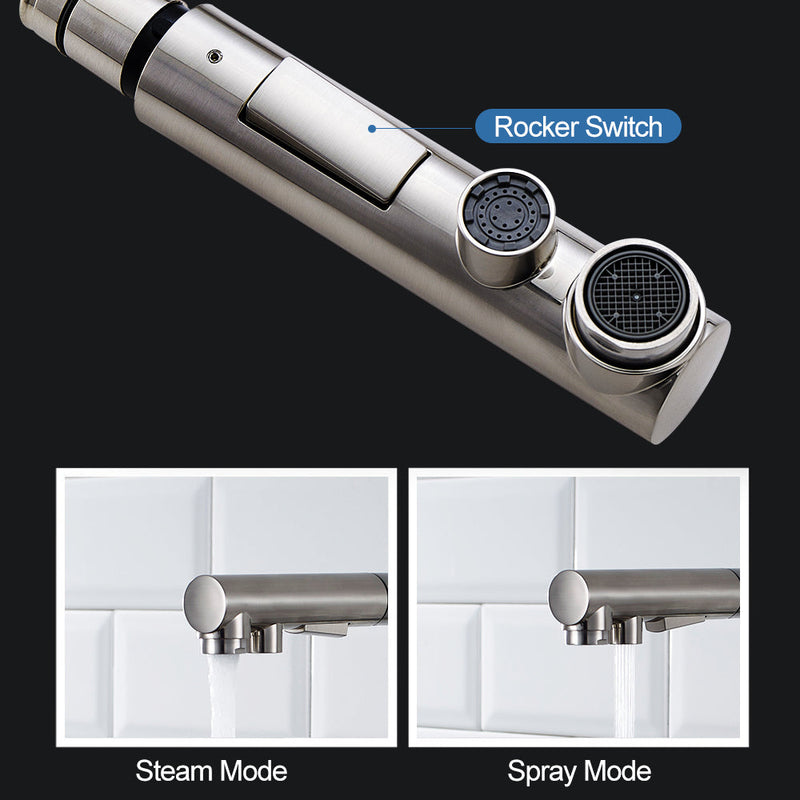 Vinnova VL-LJ3370C ALPHAUCET Single Handle Pull-Out Sprayer Kitchen Faucet in Brushed Nickel
