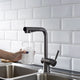 Vinnova VL-LJ3370GG Alphaucet Single Handle Pull-Out Sprayer Kitchen Faucet in Gun Gray