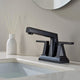 Vinnova VL-LJ3408B Alphaucet Centerset Two-Handle Pull-Out Sprayer Bathroom Faucet in Matte Black