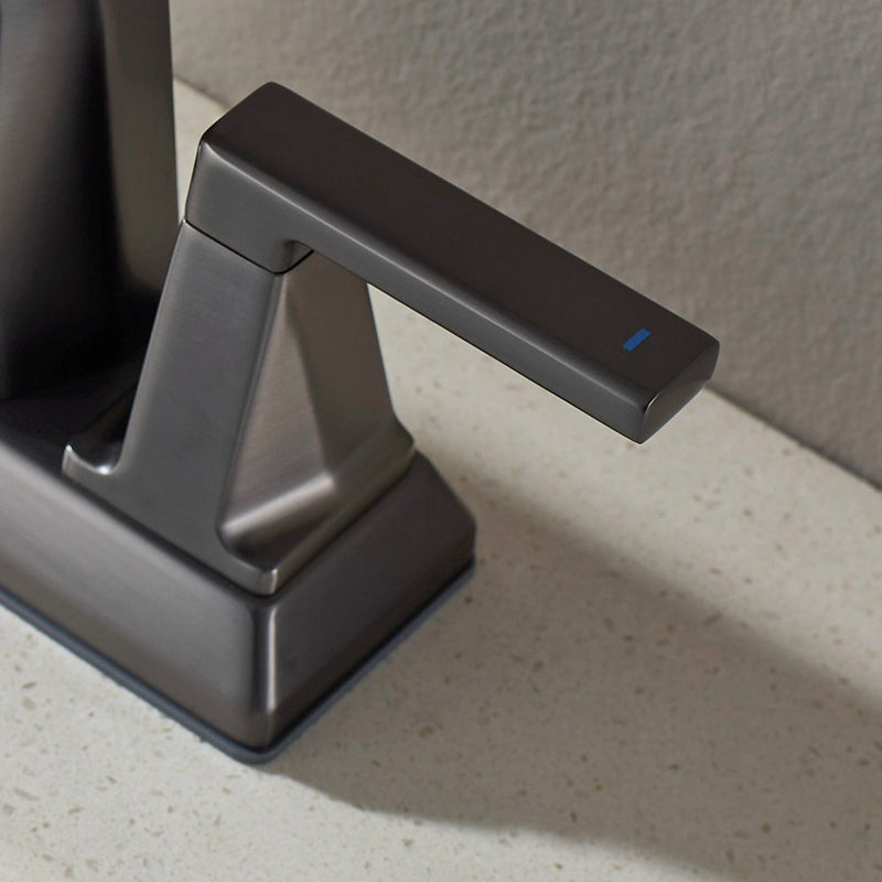 Vinnova VL-LJ3408GG ALPHAUCET Centerset Two-Handle Pull-Out Sprayer Bathroom Faucet in Gun Gray