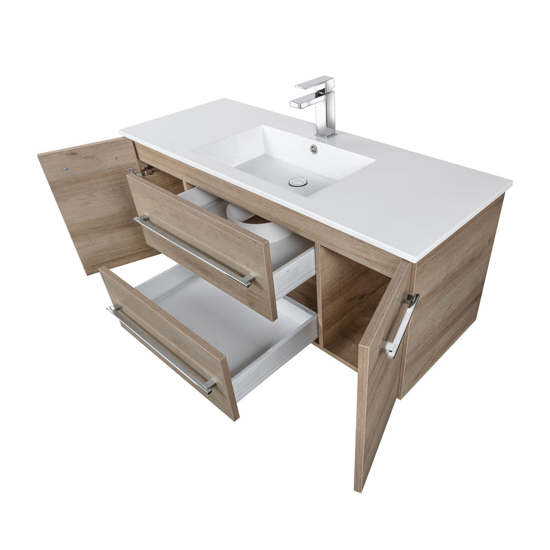 Cutler FV ORGANIC48 Kato 48" Single Sink Wall Mounted Cultured Marble Top Bathroom Vanity - Organic