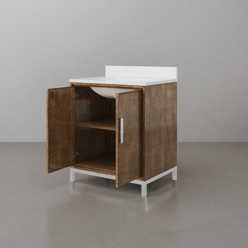 WE30QZ01LW - Westin 30 In. Single Sink Pre-Assembled Contemporary Style Bathroom Vanity With 1" Whitebrook Quartz Top