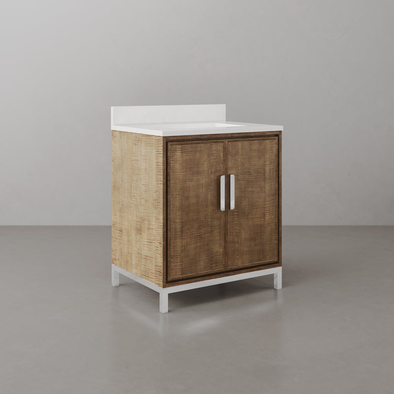 WE30QZ01LW - Westin 30 In. Single Sink Pre-Assembled Contemporary Style Bathroom Vanity With 1" Whitebrook Quartz Top