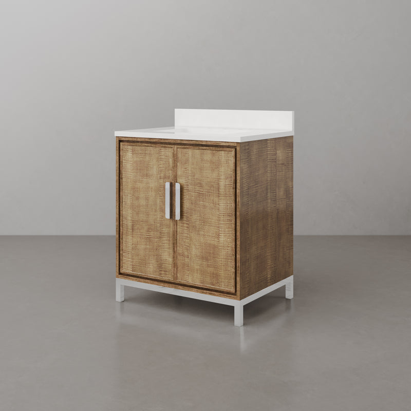WE30QZ01LW - Westin 30 In. Single Sink Pre-Assembled Contemporary Style Bathroom Vanity With 1" Whitebrook Quartz Top