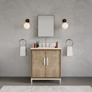 WE30QZ01LW - Westin 30 In. Single Sink Pre-Assembled Contemporary Style Bathroom Vanity With 1" Whitebrook Quartz Top