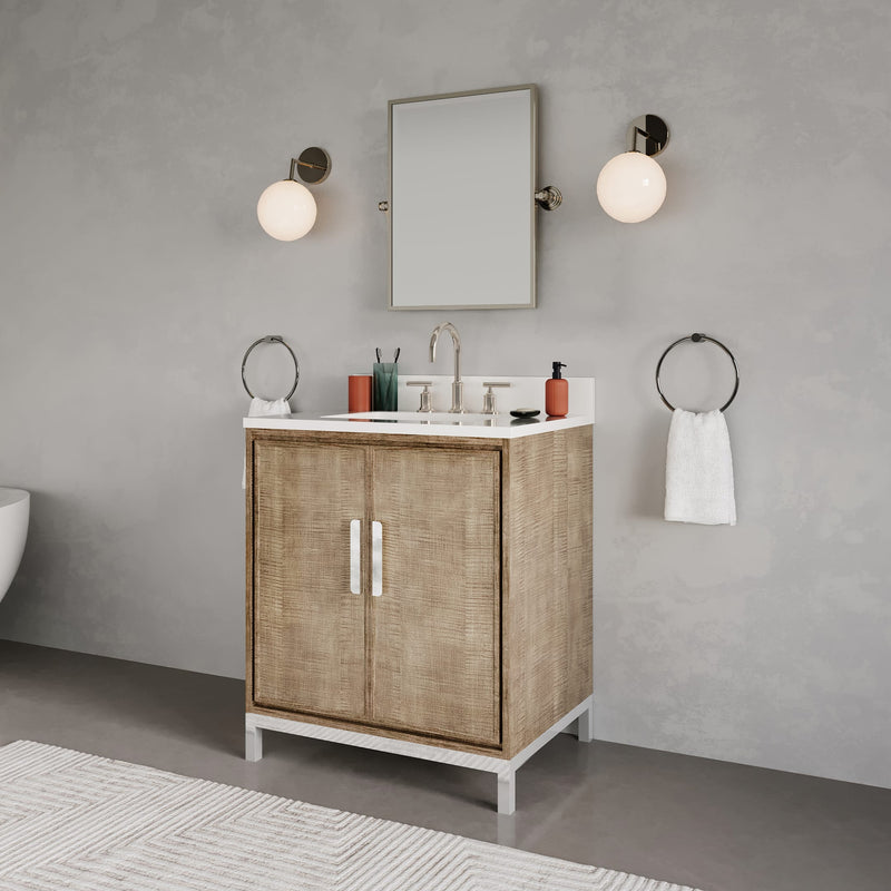 WE30QZ01LW - Westin 30 In. Single Sink Pre-Assembled Contemporary Style Bathroom Vanity With 1" Whitebrook Quartz Top