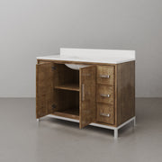WE48QZ01LW - Westin 48 In. Single Sink Pre-Assembled Contemporary Style Bathroom Vanity With 1" Whitebrook Quartz Top