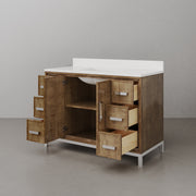 WE48QZ01LW - Westin 48 In. Single Sink Pre-Assembled Contemporary Style Bathroom Vanity With 1" Whitebrook Quartz Top